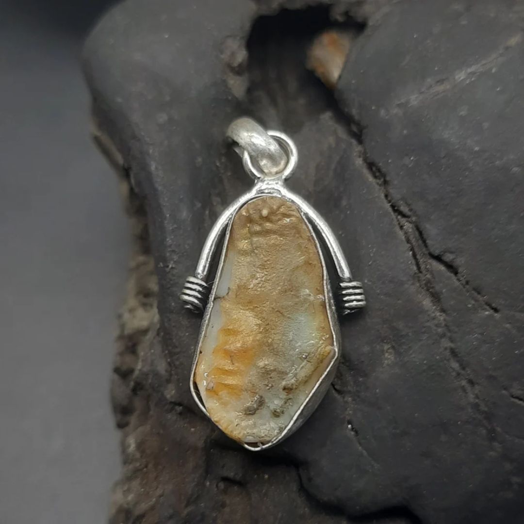 Original Shukramani Stone in Silver Pendant